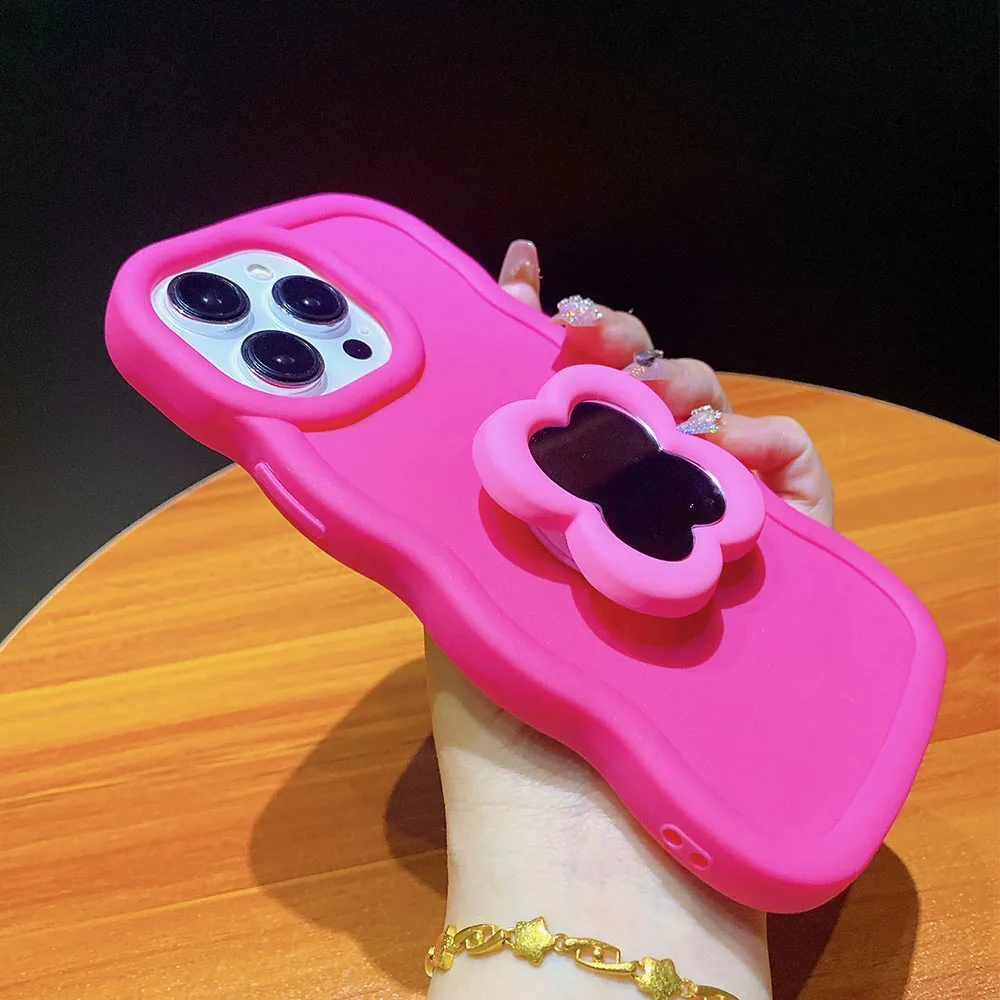 Flower Bracket Waves Soft Phone Case For Samsung Galaxy S24 FE S23 S21 S20 FE S22 Ultra S20FE A05 A05S A15 A35 A55 A54 5G Cover