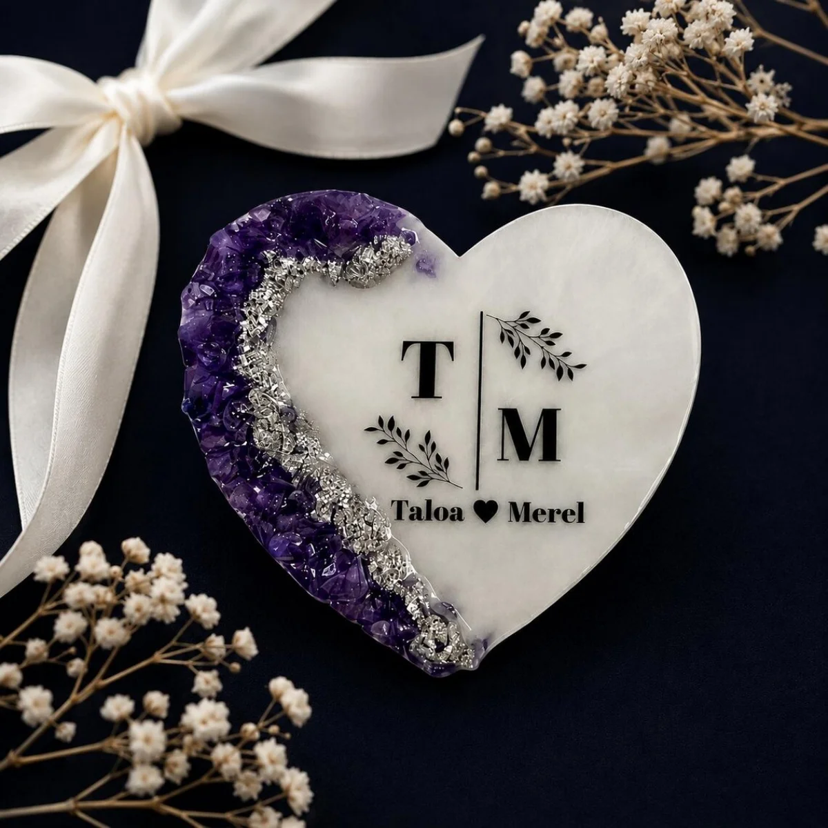 Custom  Wedding Favor Magnet – Bulk Heart Resin Magnets with Initials