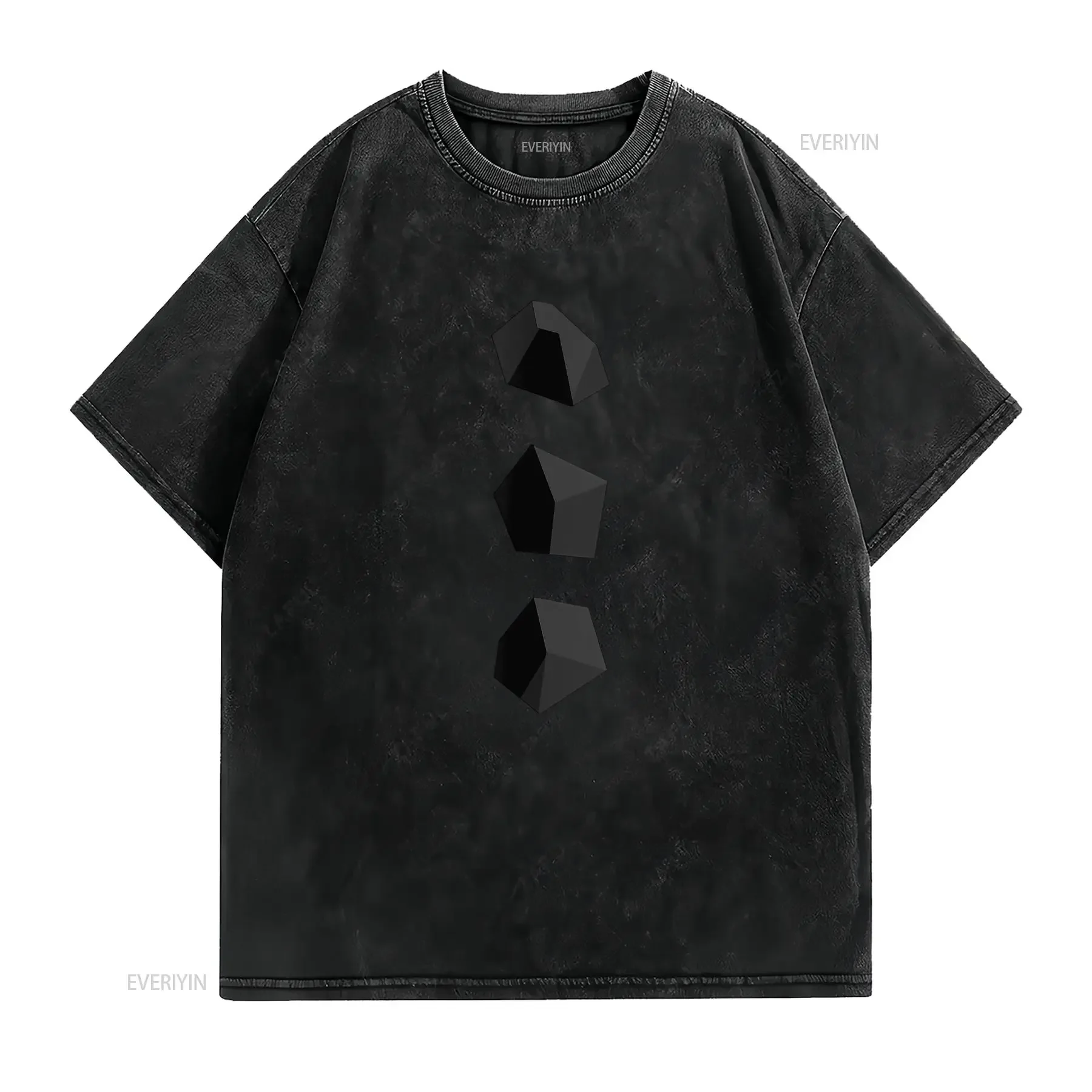 Minimalist Abstract 3D Geometric Polygon Dark Aesthetic Cool Casual T Shirt vintage Washed designer clothes homme Versatile