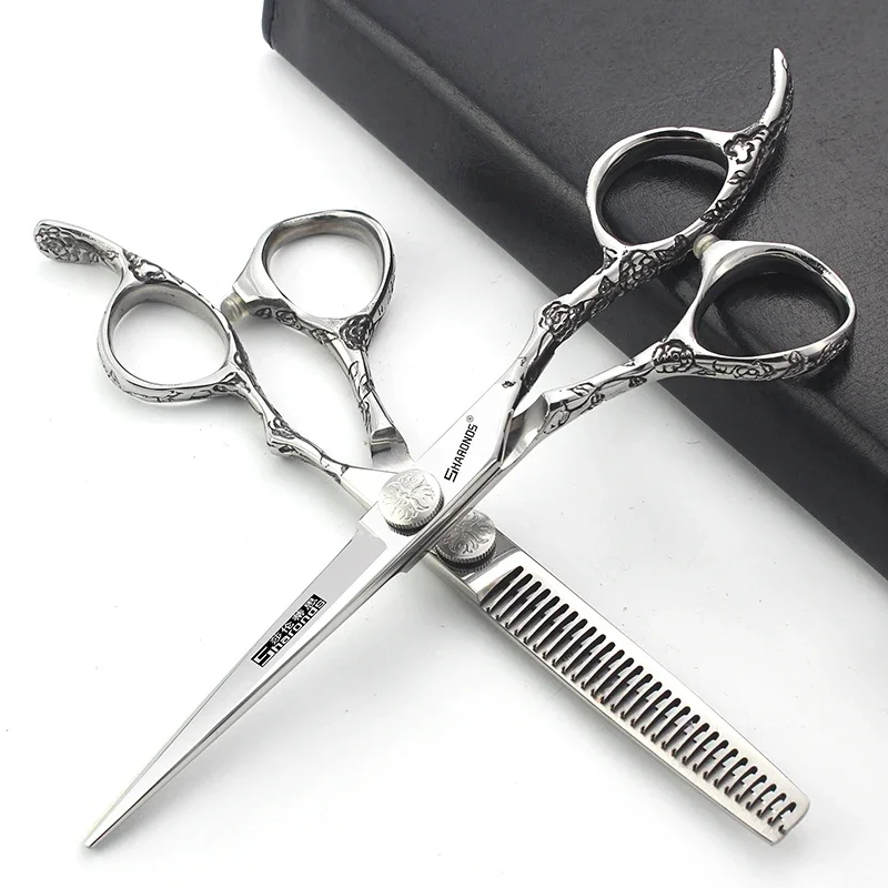 Professional Pet Scissors Set, Straight Cutting, Curved Teeth Grooming Shears, 6 Inch and 7 Inch Dog VIP Teddy shears