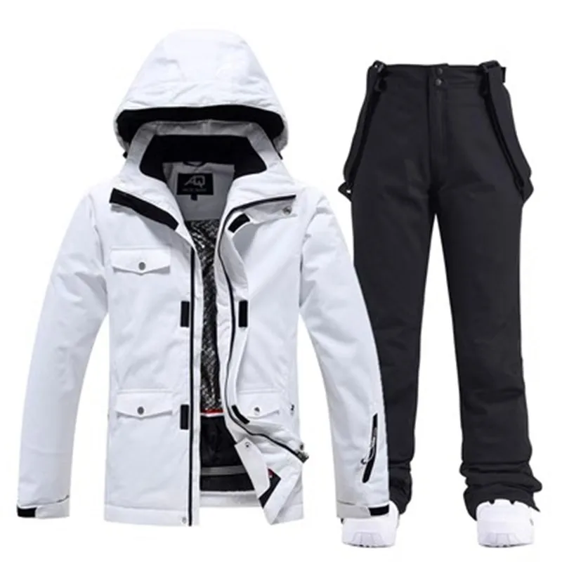 Ski Suit Winter Men Women Solid Color Snow Ski Jacket Warm Windproof Thickened Snowboard Pants Waterproof Alpine Ski Set