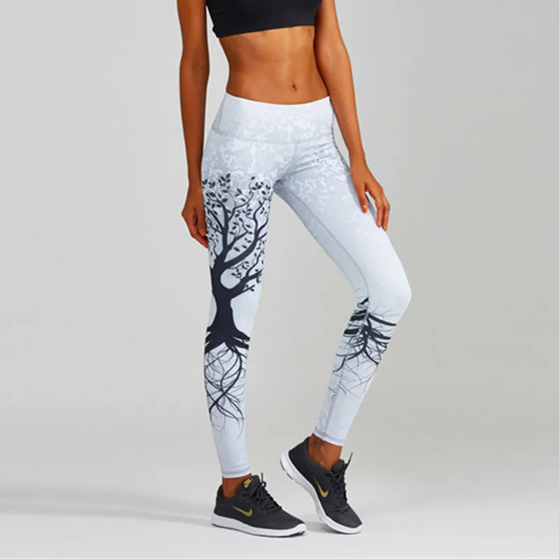 Woman Open Crotch Yoga Leggings Leaf Fitness Printing Gym Hidden Zipper Push Up Sport Hot Crotchless Pants Fashion Elastic