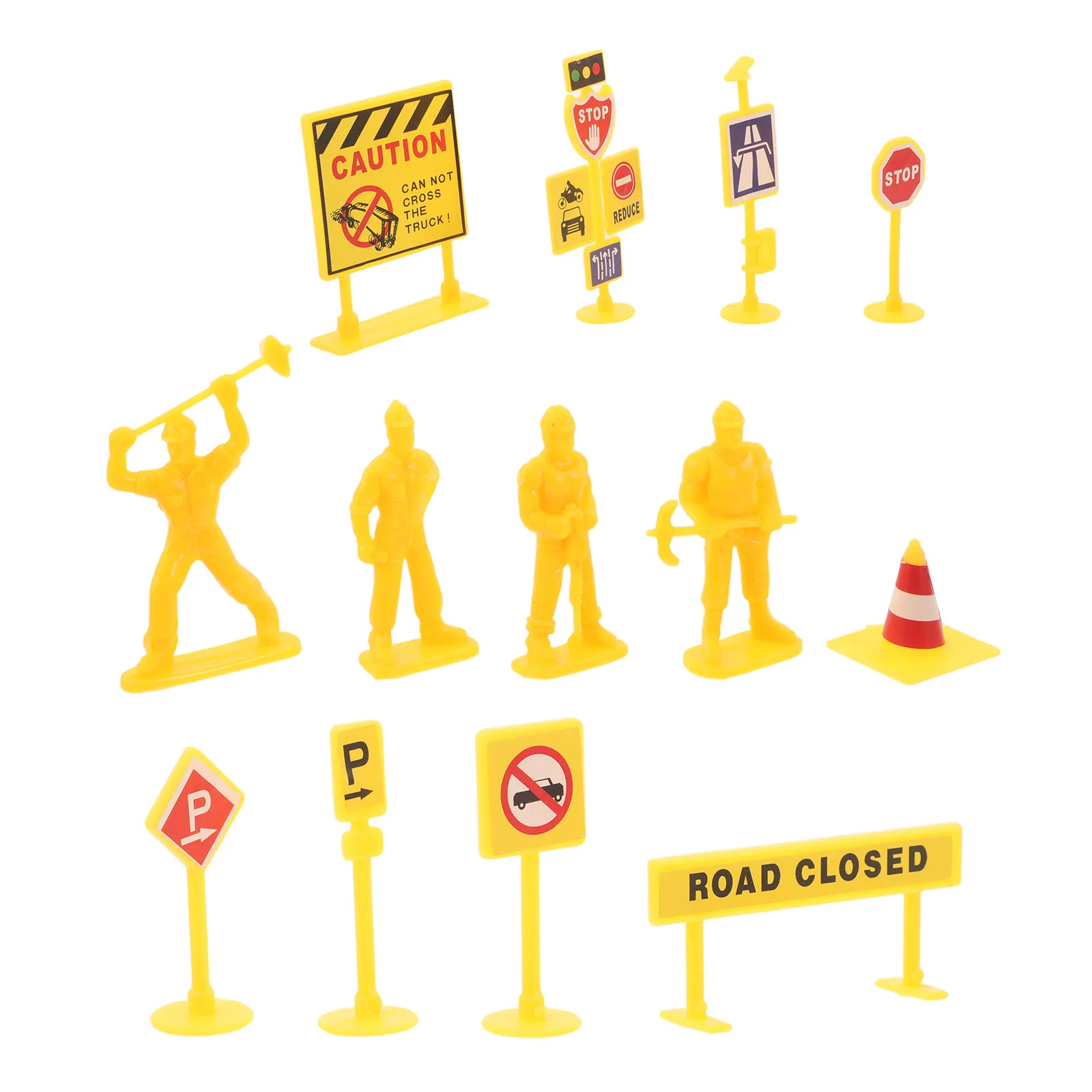 84Pcs Mini Road Cones & Traffic Signs Set for Construction Play, Learning, and Scene Decoration