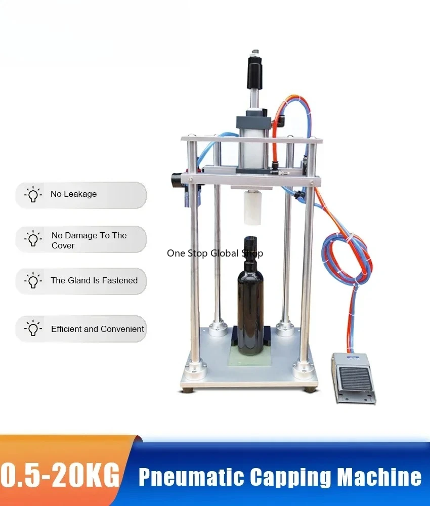 New 20-40 Bottles/min Pneumatic Capping Machines Essential Oil Bottle Beer Bottles Capper Soda Beverage Bottle Lock Cap Capper