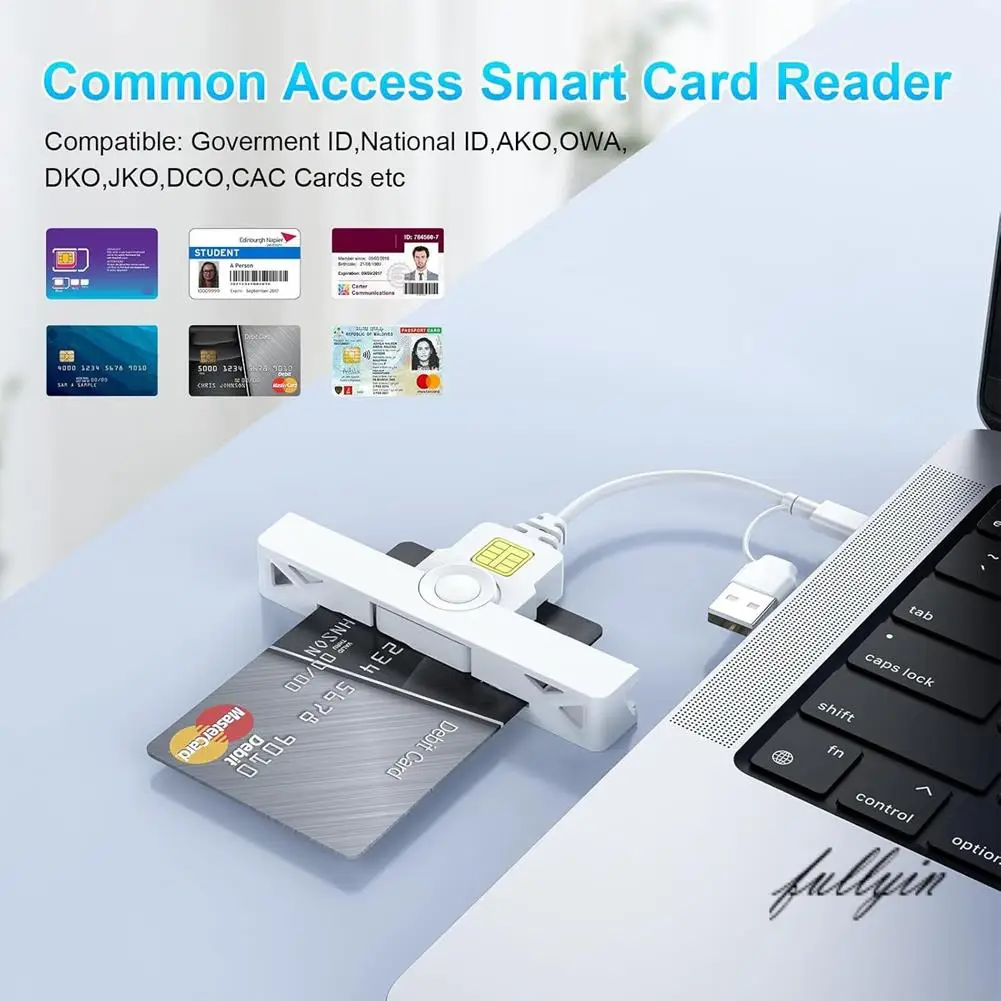 

FULL-Smart CAC Card Reader USB A Type-C USB Common Access Tax Declaration SIM/ID/Bank Card Reader Common Access CAC Reader