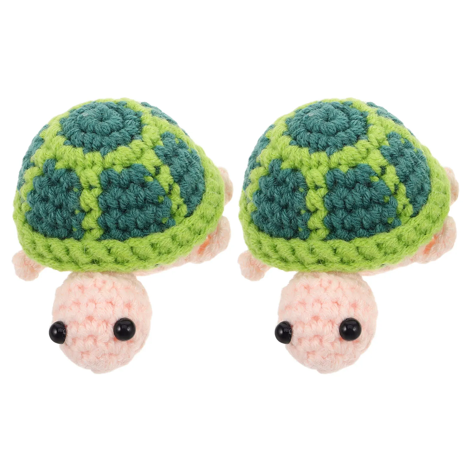 

2Pcs Crochet Turtle Handmade Mini Knitted Stuffed Animal Positive Cheer Support Birthday Christmas Desk Decor
