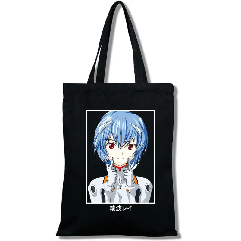 

Холщовая сумка на плечо в стиле аниме NEON GENESIS EVANGELION Eva Asuka Rei, большая вместительная сумка с героями мультфильмов, сумка для покупок, подарок на день рождения