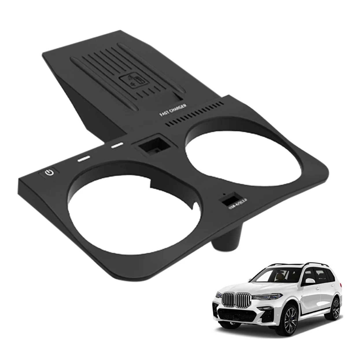 Carregador sem fio USB para carro para telefone, suporte rápido da almofada de carregamento sem fio, painel para BMW X5, X6, X7, 2019-22, 15W