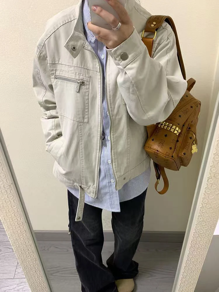 

Retro American Harington Stand Collar Workwear Jaet Men's Spring Autumn Cleanfit High Street Couple's Baseball orm