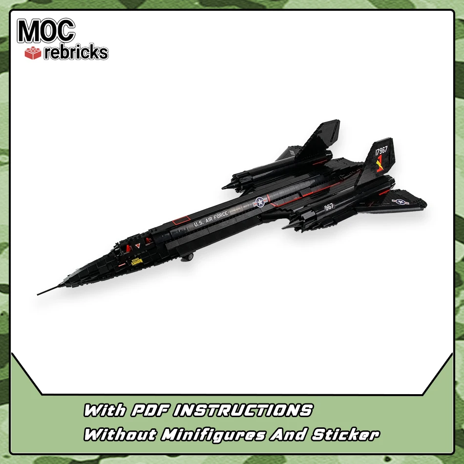 MOC SR-71 Blackbird Building Block Military Air Reconnaissance Aircraft Assembly Model Technology Bricks Toys Children's Gift