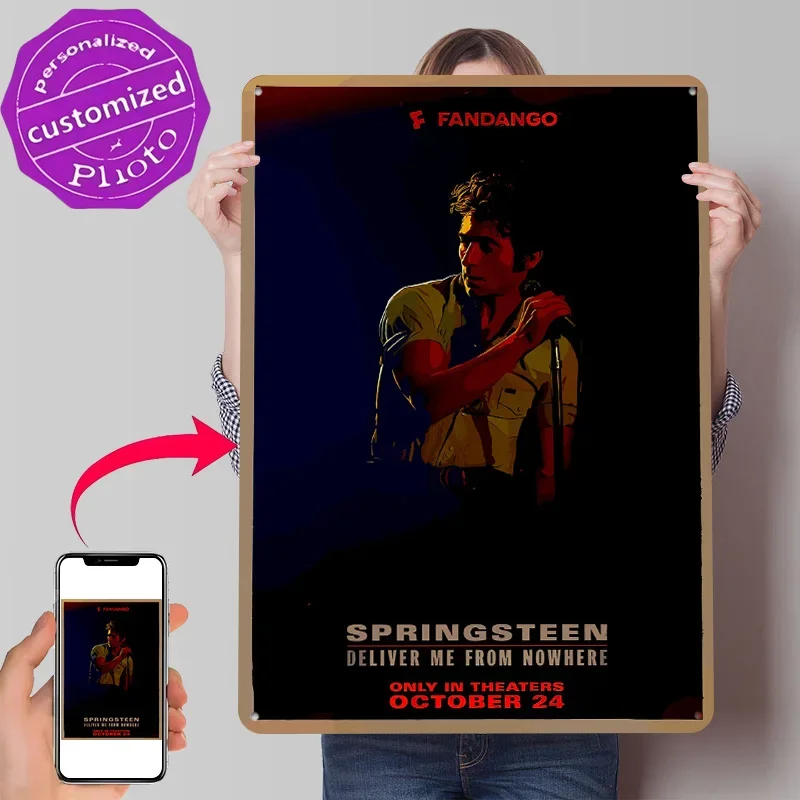 Bruce Springsteen Deliver Me From Nowhere 3D Texture Metal Poster Customized Wall Art Tin Sign Gift for Mancave Home Decoration