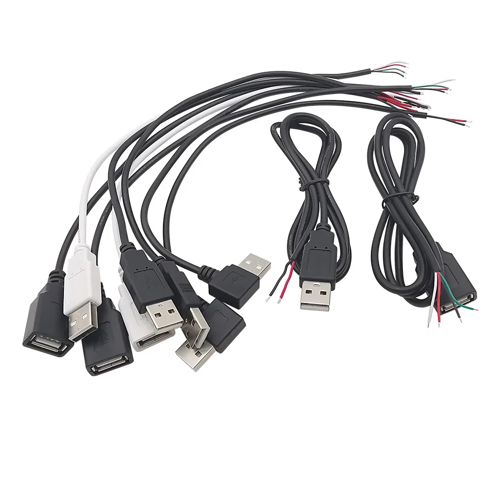 0.3m/1m/2m 5V USB güç  uzatma kablosu 2/4 Pin USB 2.0 tip A erkek fiş/kadın Jack tel şarj şarj kablosu uzatma konektörü