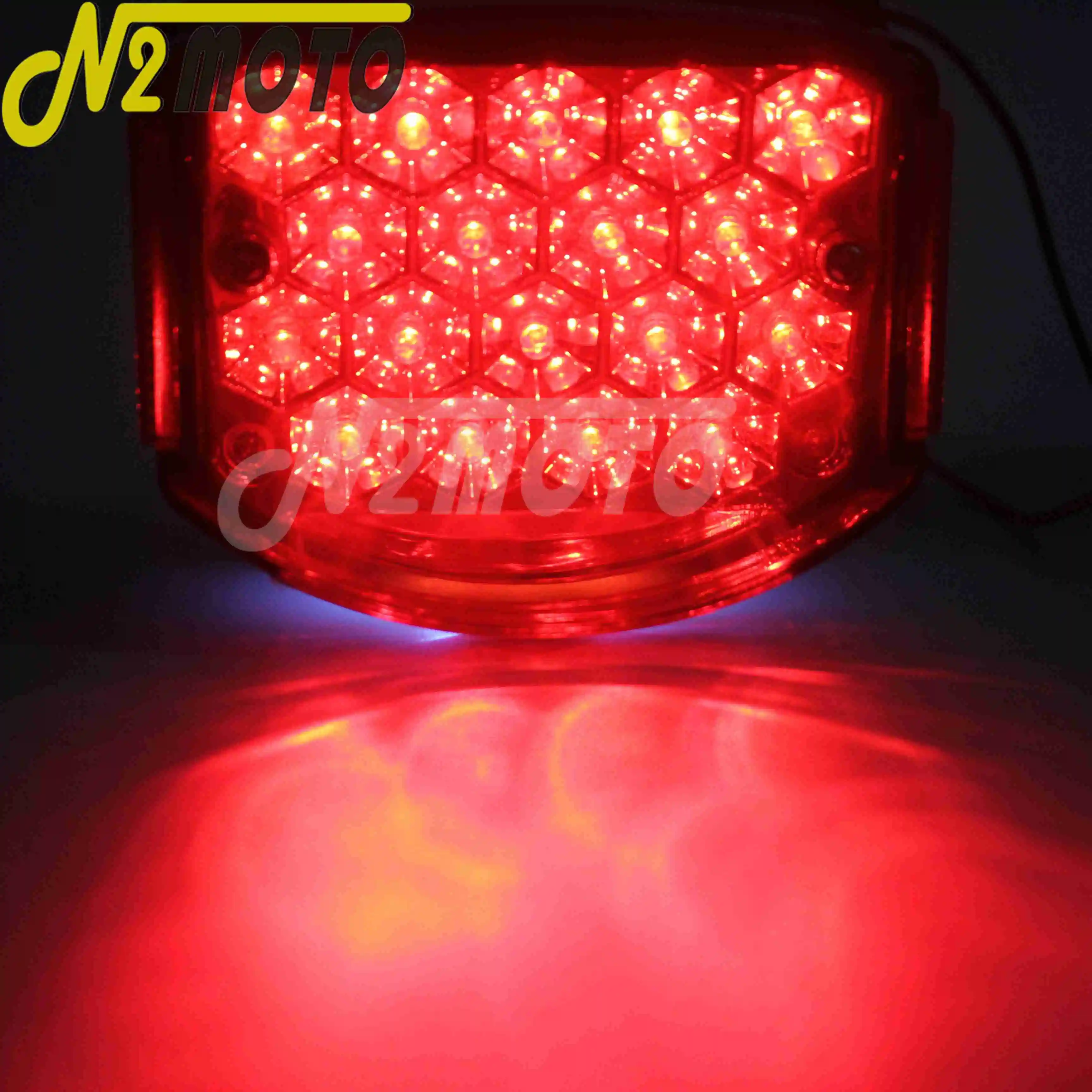 12V Red LED Motorcycle Taillight License Plate Light Tail Brake Stop Lamp Reflector Indicators for Minsk 125 cc Carpathians 50cc