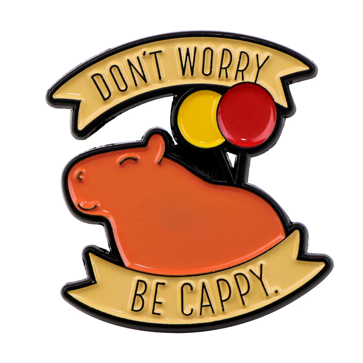 “DON'T WORRY BE CAPPY Enamel Pin Animal Lapel Pins Women Badge on Backpack Clothing Accessories Fashion Jewelry Friends Gift