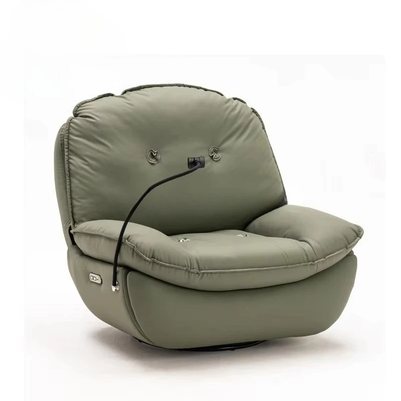 Swing Electric Zero Gravity Upholstered Home Theater Seat Modern Cat's Paw Leather Recliner Swivel Recliner