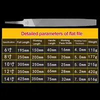 6/8/10/12/14 Inch Flat Saw File High Hardness Middle Tooth Steel Steel Files Carving Flat Hand File Metal 6