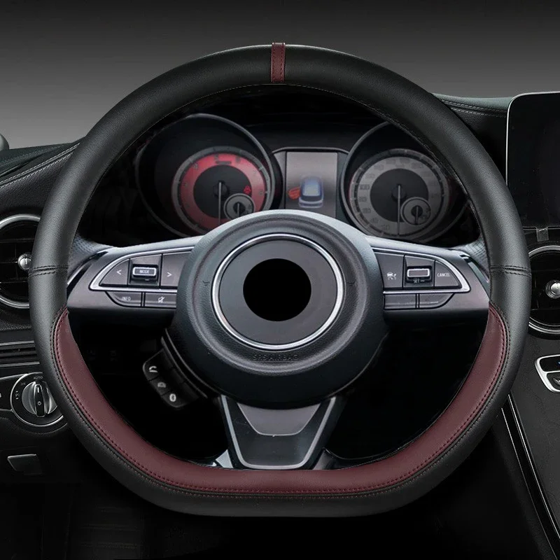 Кожаный чехол из микрофибры D-образной формы 38 см, автомобильный чехол на руль для Suzuki Swift 2017 2018 2019 2020 2021 2022, спортивные автоаксессуары Кожаный чехол из микрофибры D-образной формы 38 см, автомобильный чехол на руль для Suzuki Swift 2017 2018 2019 2020 2021 2022, спортивные автоаксессуары