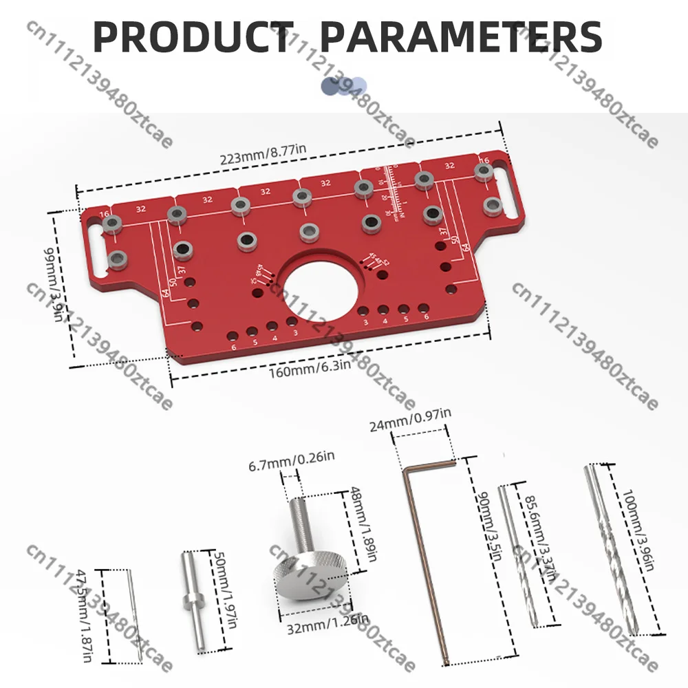 Aluminum Alloy Cabinet Hinge Drilling Jig Woodworking Hole Locator Template For Hinge & Shelf Pin