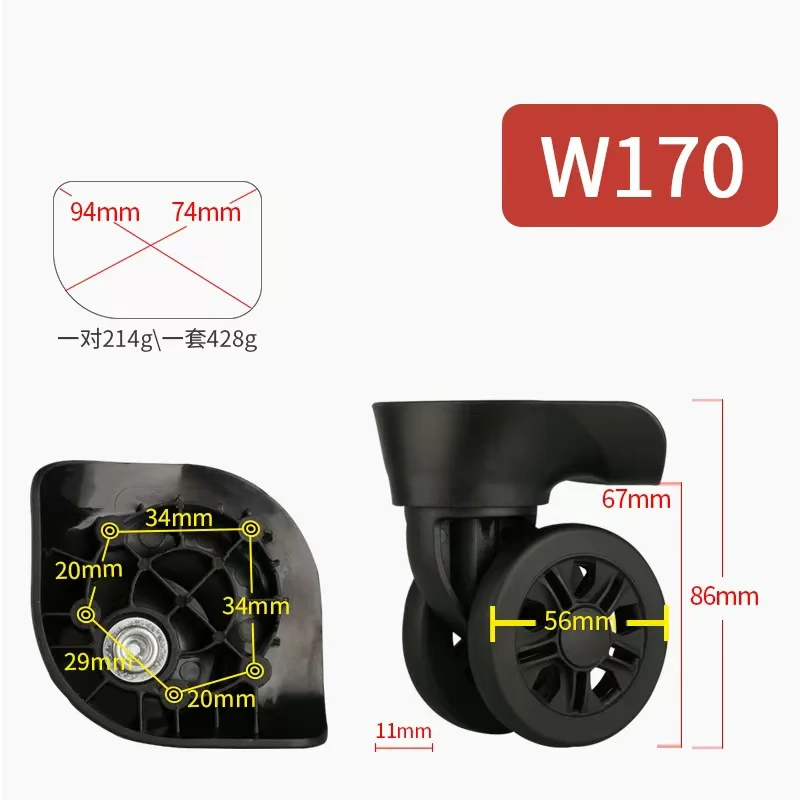 Travel Luggage Spinner Wheels kit Smooth Rolling for Luggage & Suitcase fix W170