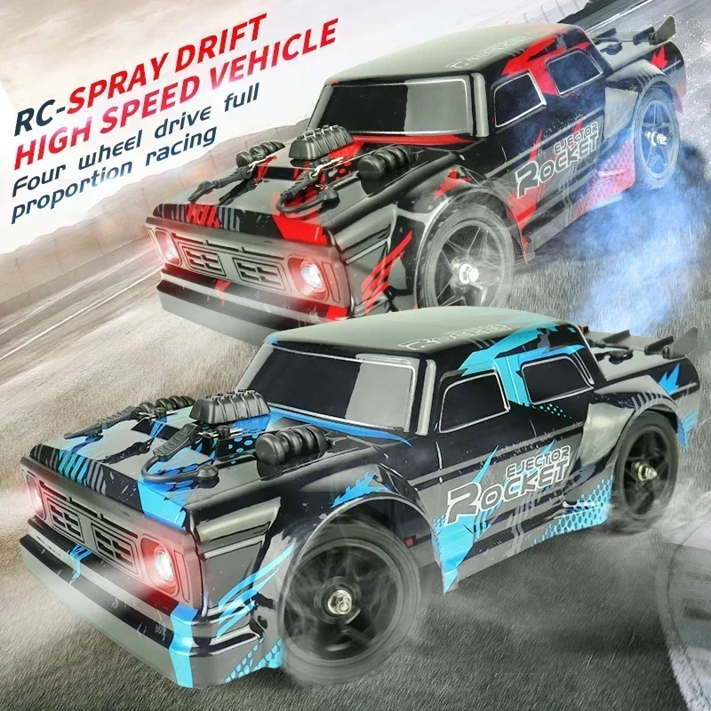 1:16 50KM/H Professional Drift RC Car, Full-Scale Steering & Variable Speed, Light Spray Design, Durable Color Box Gift for Kids