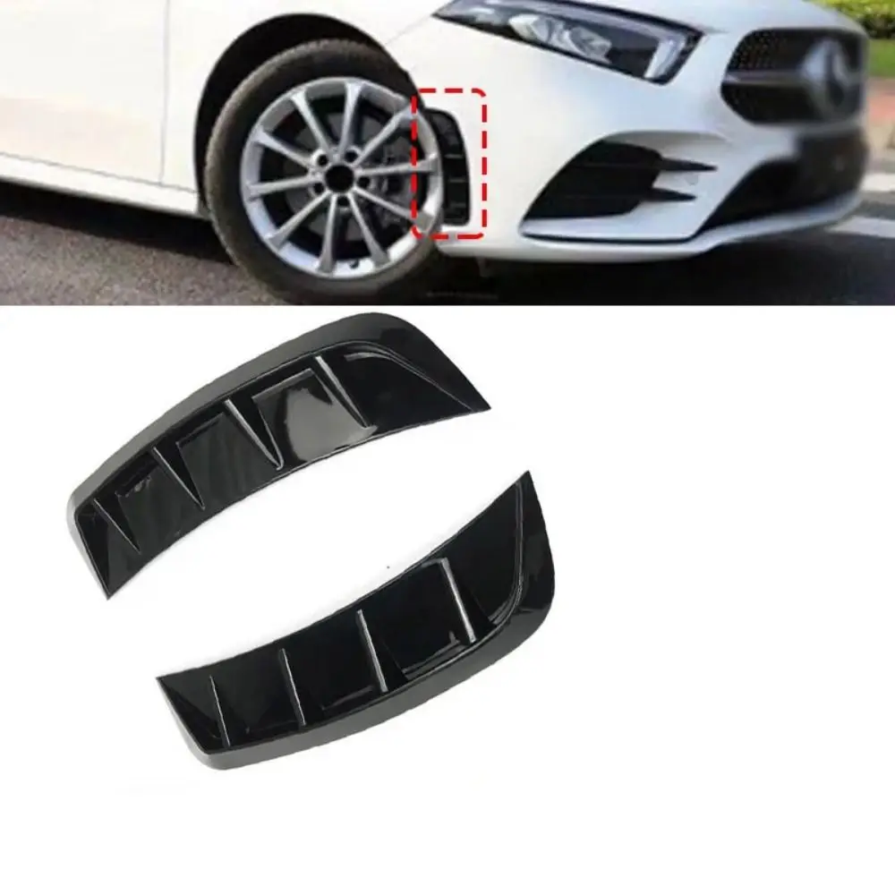 2pcs New Black Auto Sticker Cover Universal Carbon Fiber Air Vent Car Styling Front Bumper Side Wing Air Intake Flow Vent Hood