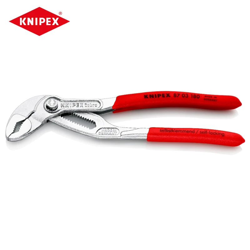 KNIPEX Tools Cobra 87 03 180 High-Tech Water Pump Pliers Chrome-plated 180mm