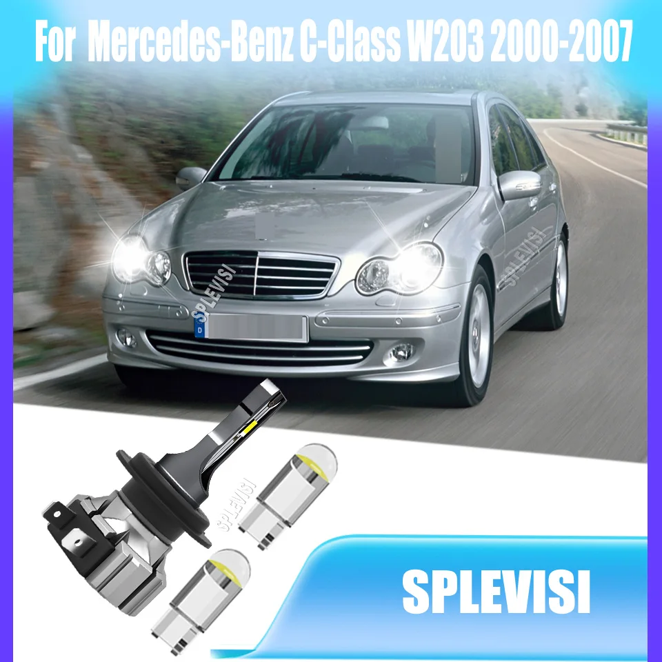 

H7 LED Headlight Bulb Set , 6000K Cool White, IP68 Waterproof, Shockproof, For Mercedes-Benz C-Class W203 2000 2001 2002-2007