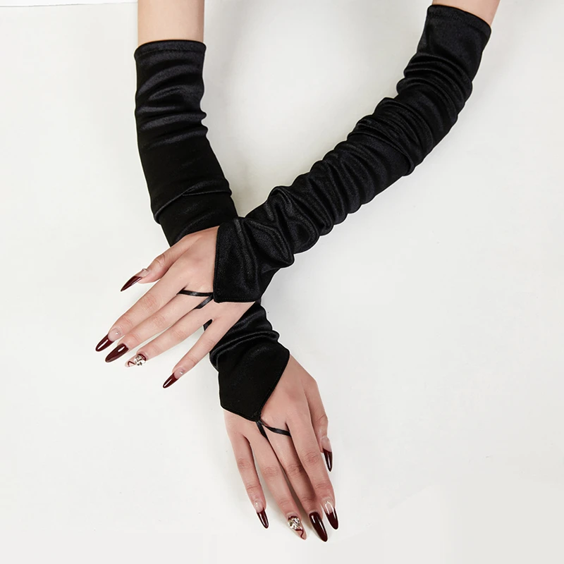 

Nail Tips Photography Sexy Long Elastic Wedding Bridal Gloves For Nail Photos DIY Design Manicure Decoration Accessory