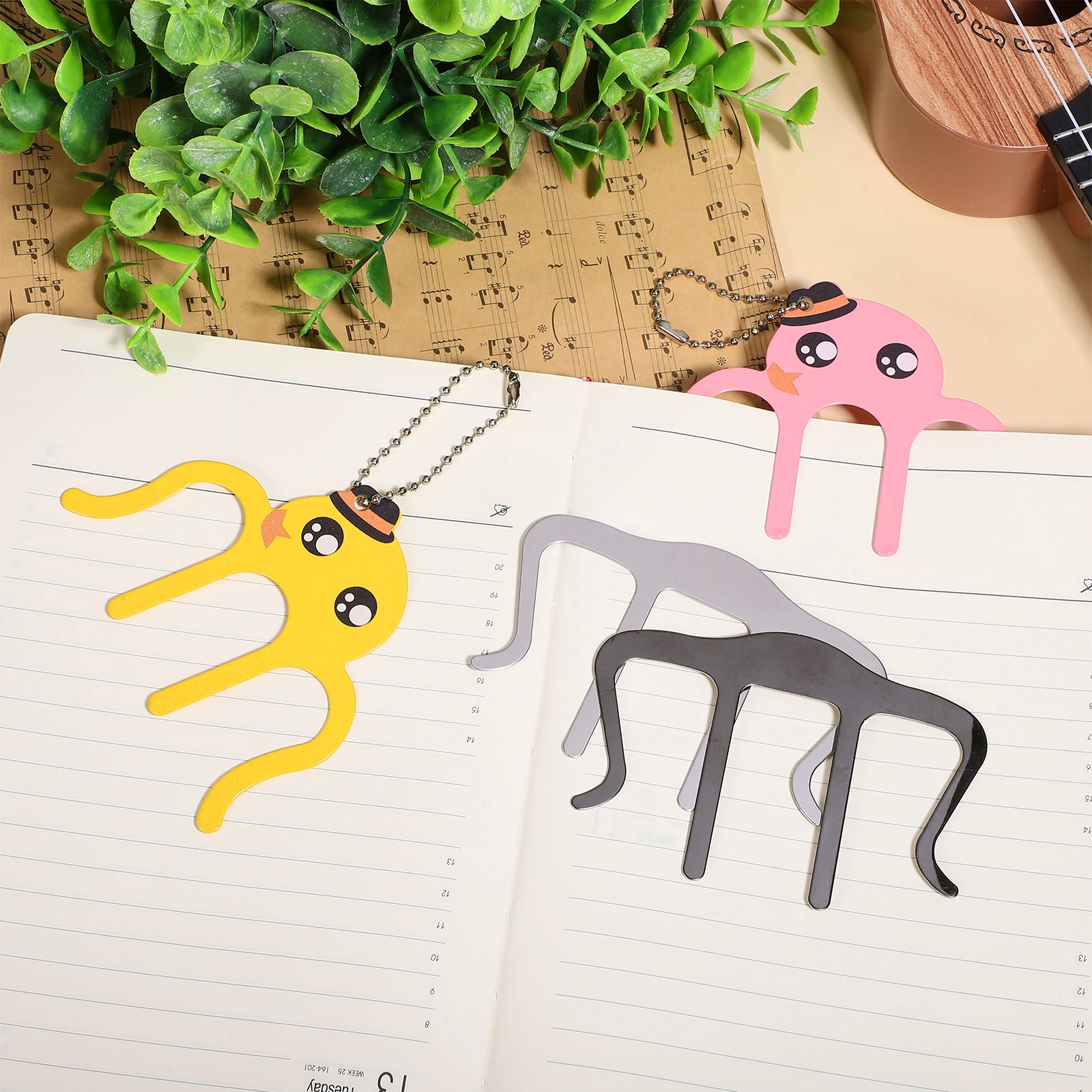 

4 Pcs Piano Score Book Clips Page Binder Paper Holders Note Stand Metal