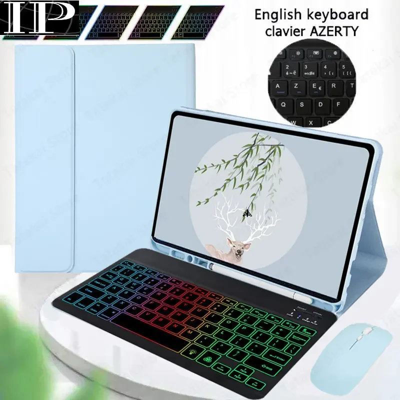 

Клавиатура для Clavier iPad Pro 11 2022, чехол AZERTY с подсветкой для Coque iPad Pro 11, чехол 2021 2020, клавир AZERTY French