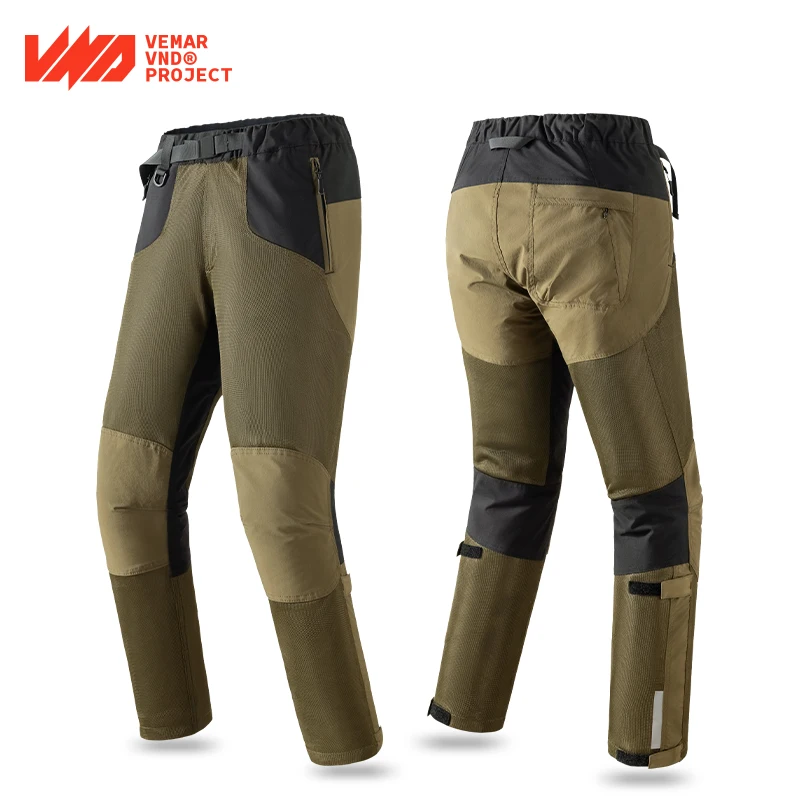 Summer Breathable Mesh Motorcycle Pants Built-in CE2 Knee Hip Armor Wear-Resistant Anti-Fall Motocross Riding Trousers
