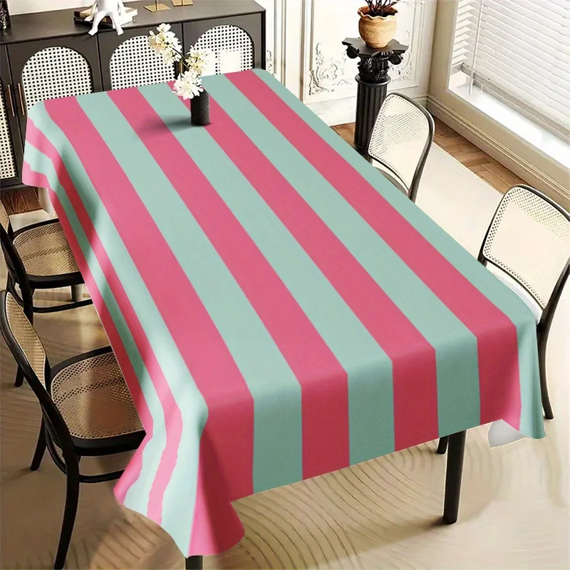 Modern pastel green checkered tablecloth, pastel green and pink tablecloth, checkered pattern element