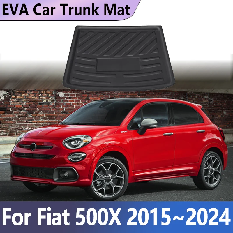 

Коврик в багажник автомобиля из ЭВА для Fiat 500X 2015 ~ 2024 2018 2020, водонепроницаемый коврик с защитой от грязи, коврик для багажника, подушечки для хранения, автоаксессуары
