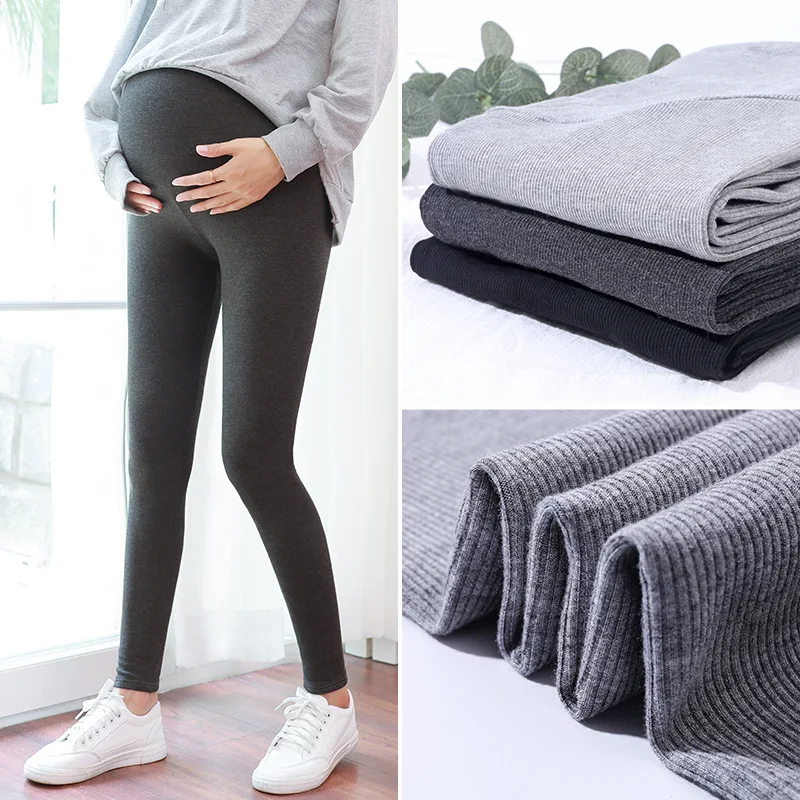 Winter Oversize Thick Pants for Pregnant Women Adjustable Pregnancy Leggings Ladies Warm Plush Trousers Maternity Clothings