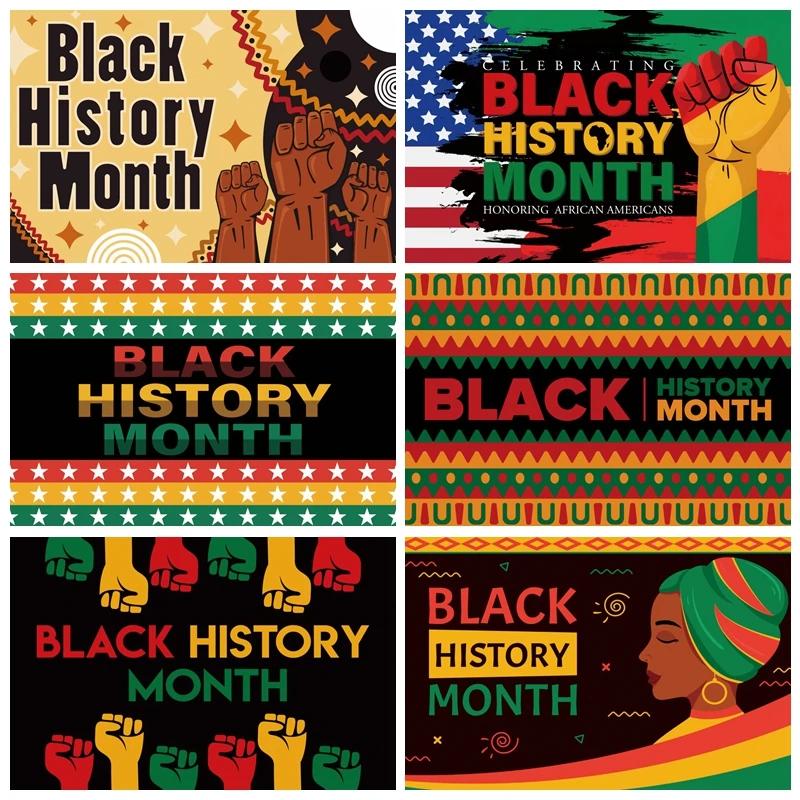 Black History Month Photo Booth Backdrop African American National Holiday Party Decor February Festival Photography Background