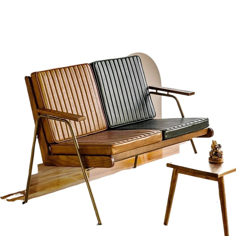 

Retro industrial style single double sofa chair Nordic American simple lazy chair Bar armchair Solid wood leisure chair