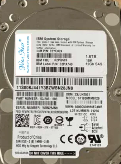 

Для 02PX589 02PX740 02YC024 1,8 TB 10000RPM SAS 12Gb 2,5