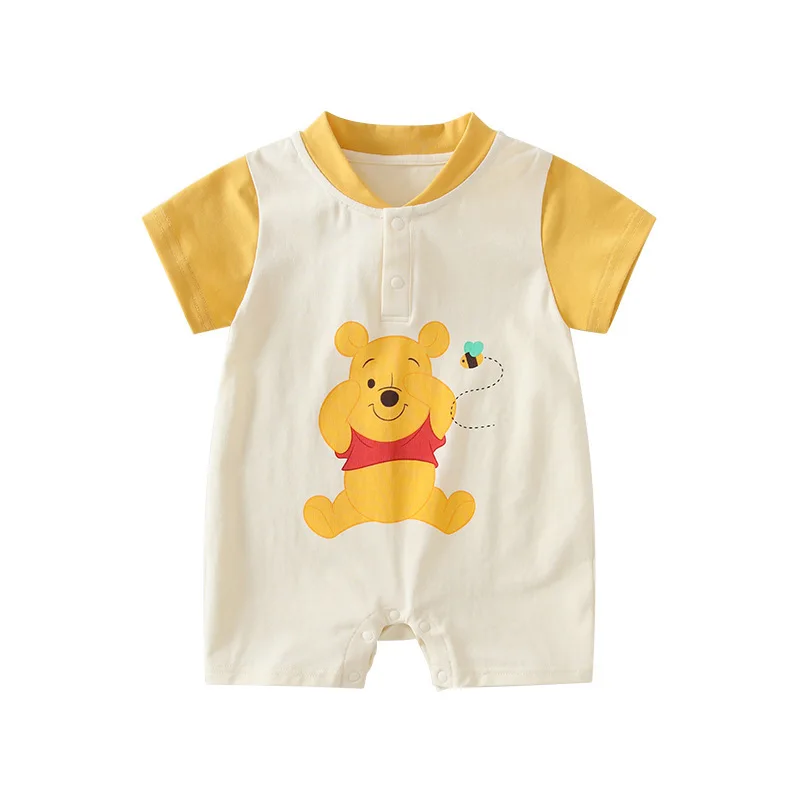 

Newborn Clothing Cartoon Winnie the Pooh Casual And Comfortable Soft Boy And Girl Summer Short sleeve Baby Jumpsuit