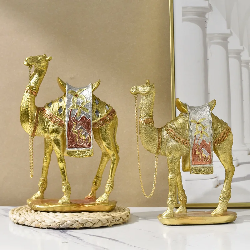 Resin classical art camel statue ornament home wine cabinet living room entrance TV cabinet decoration handmade