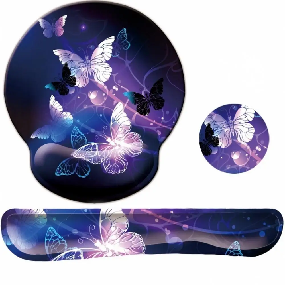 Ergonomic Keyboard Wrist Rest Set Memory Foam Mouse Pad with Wrist Support Non-Slip Rubber Cushion for Office Home Gaming
