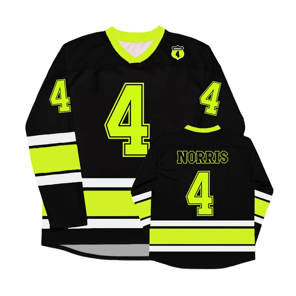 

Унисекс-футболки в стиле стритвир с изображением гонщика Ландо Норриса (номер 4), хоккейные джерси с длинным рукавом, V-образным вырезом, свободного кроя, мужские футболки с графическим 3D-принтом.