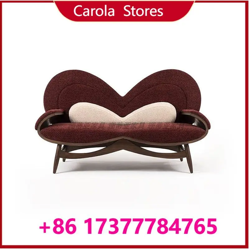 Mid Ancient Style All Solid Wood Leisure Chair Vintage Retro Wooden Single Sofa for Living Room Decor