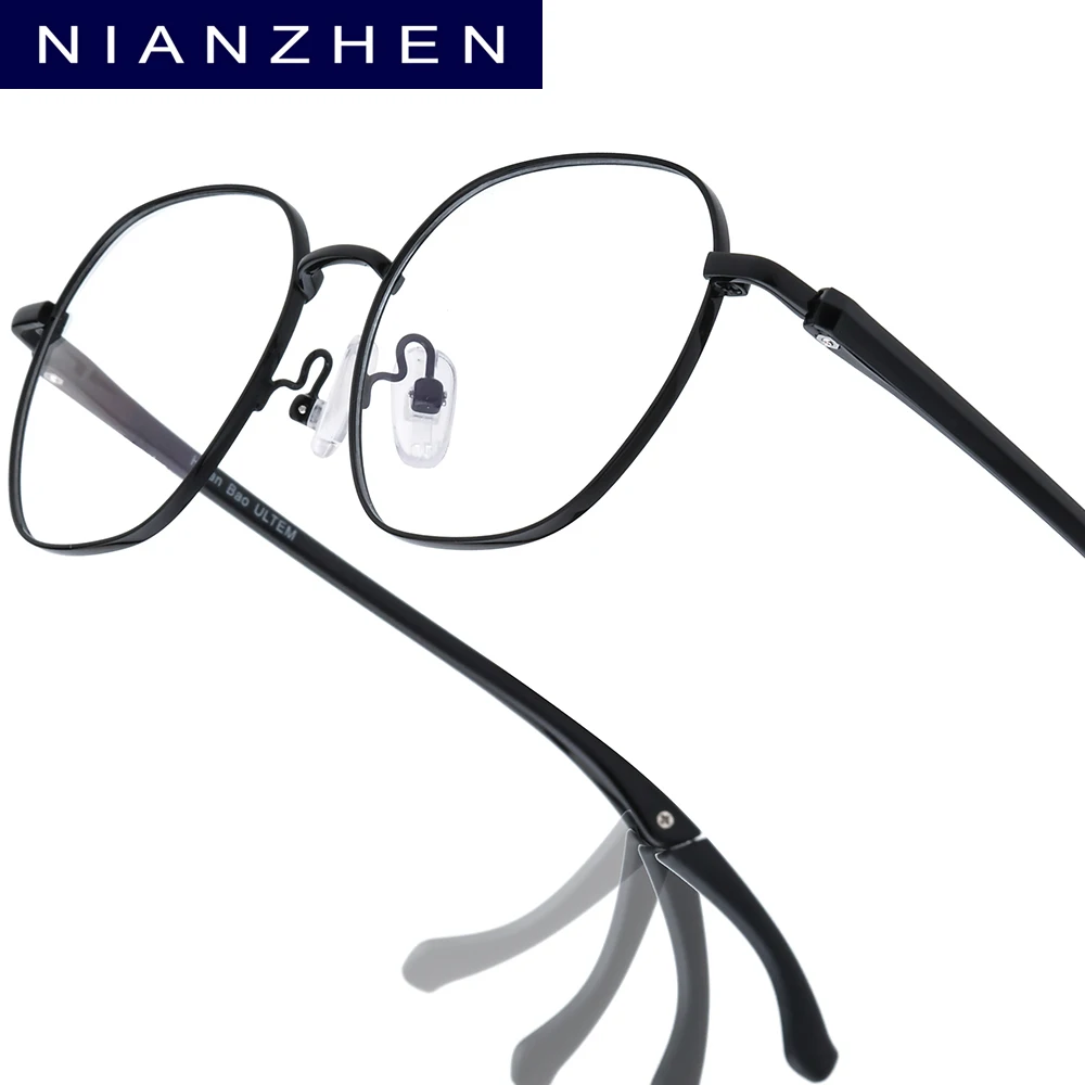 NIANZHEN Metal Teenage Eyeglasses Polygon Brand Design Student Glasses Frames Ultralight Adjustable Kids Eyewear Spectacles 6510