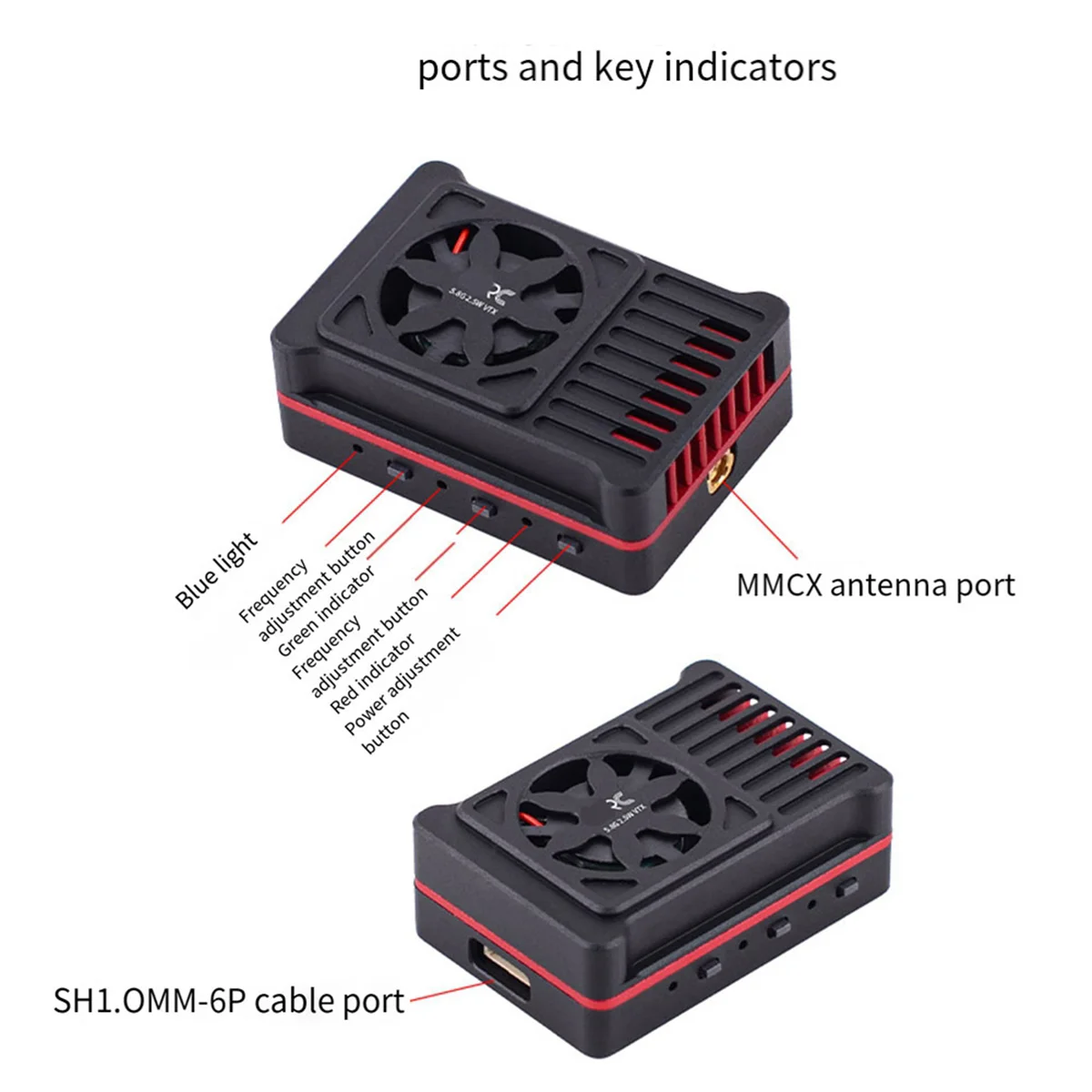 5.8G 2.5W VTX FPV VTX Transmitter 48CH Support 2-8S for Long Rang RC Drone Video Transmitter HOT