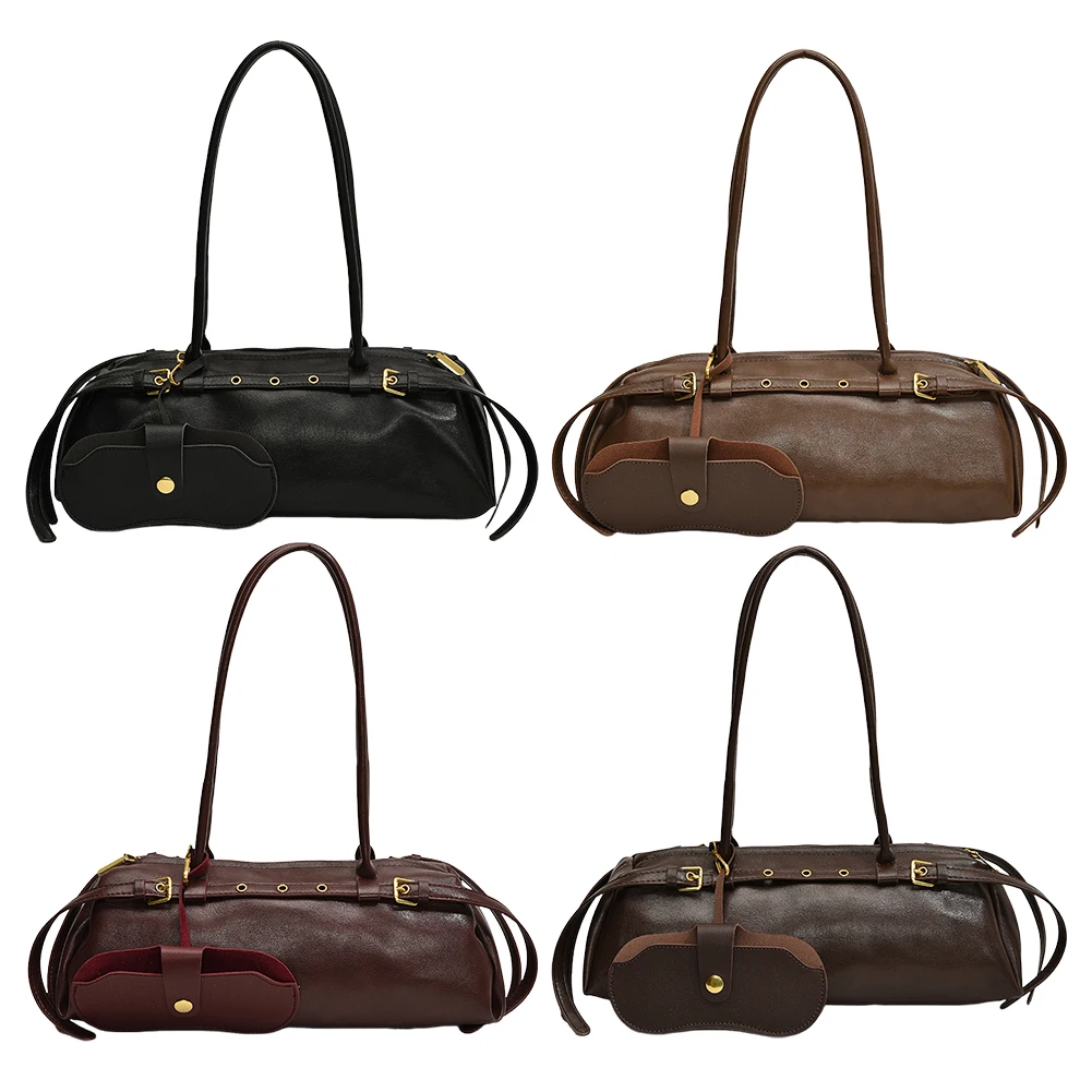 

Сумка на плечо для женщин, однотонная сумка для подмышек, повседневная сумка для боулинга из искусственной кожи, сумка-тоут, пригородная сумка