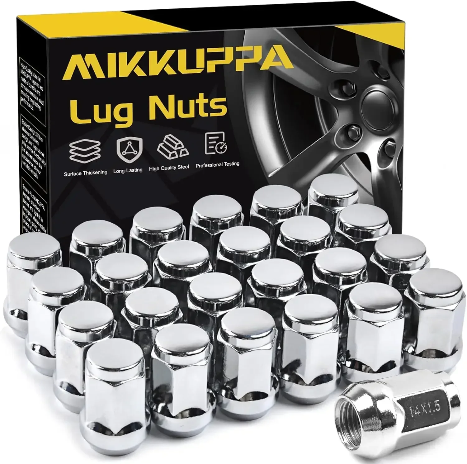 

MIKKUPPA 24PCS M14x1.5 Lug Nuts - Replacement for K1500 K2500 GMC Yukon Suburban Grand Cherokee