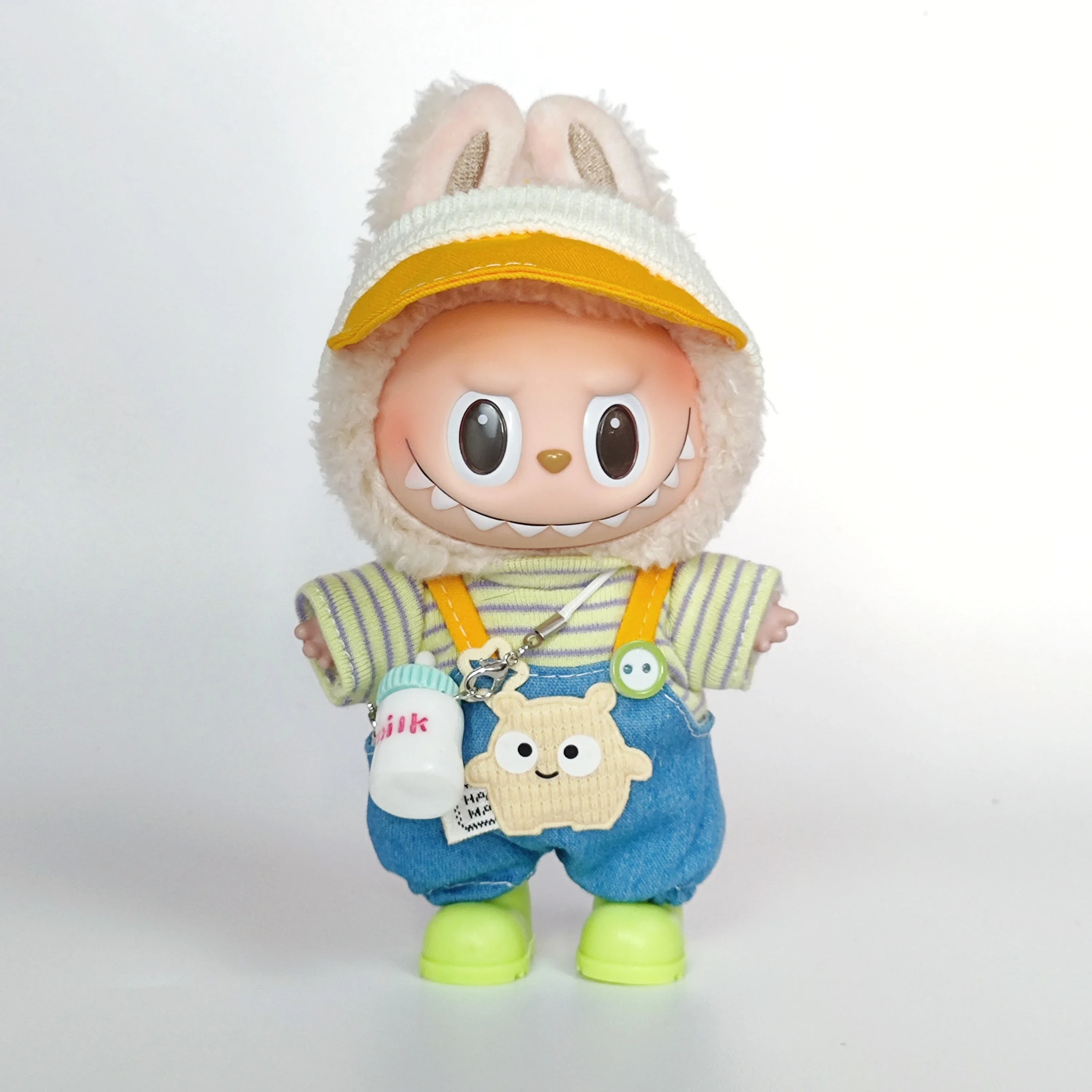 เสื้อผ้าสําหรับเสื้อผ้าตุ๊กตา Labubu และอุปกรณ์เสริม V2 V1 ชุดตุ๊กตาผ้ากํามะหยี่ ชุดเอี๊ยม กางเกง หมวก ของเล่นเด็ก ของขวัญเด็กผู้หญิง