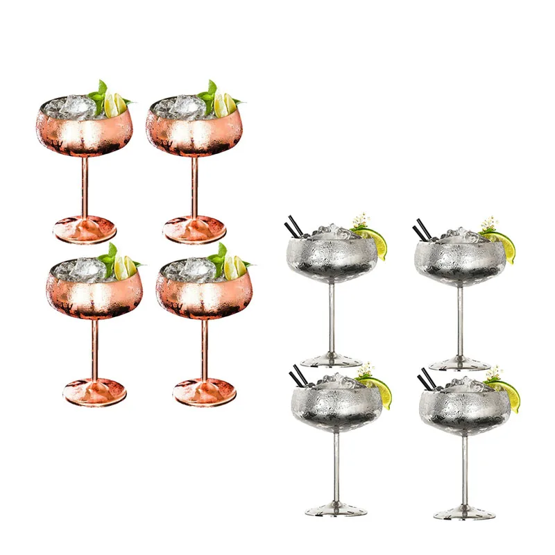 Stainless Steel Cocktail Cup Martini Cup Cocktail Drink Champagne Goblet Party Barware Kitchen Tools,Set Of 4