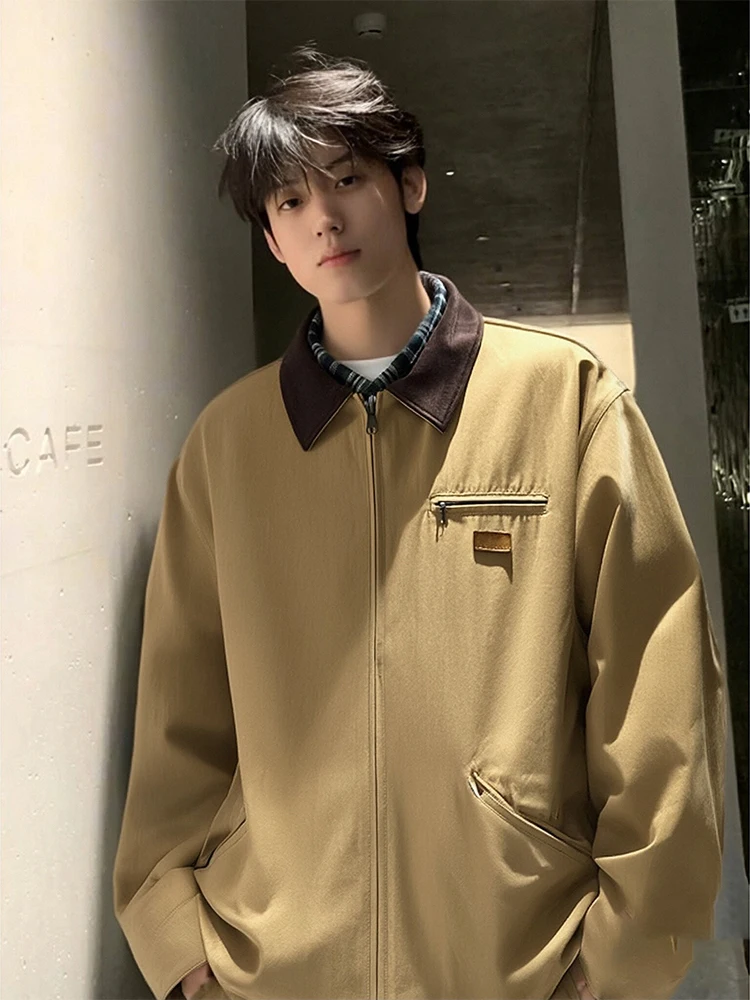 

Мужская холщовая куртка в американском стиле «Детройт» с отложным воротником, утепленная, для весны, для игр и работы, молодежная мода