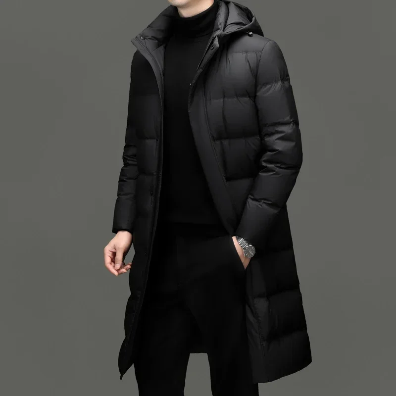 

Long Down Jacket Man Puffer Luxury Padding Male Winter Brand Men's Padded Casual Warm Coat